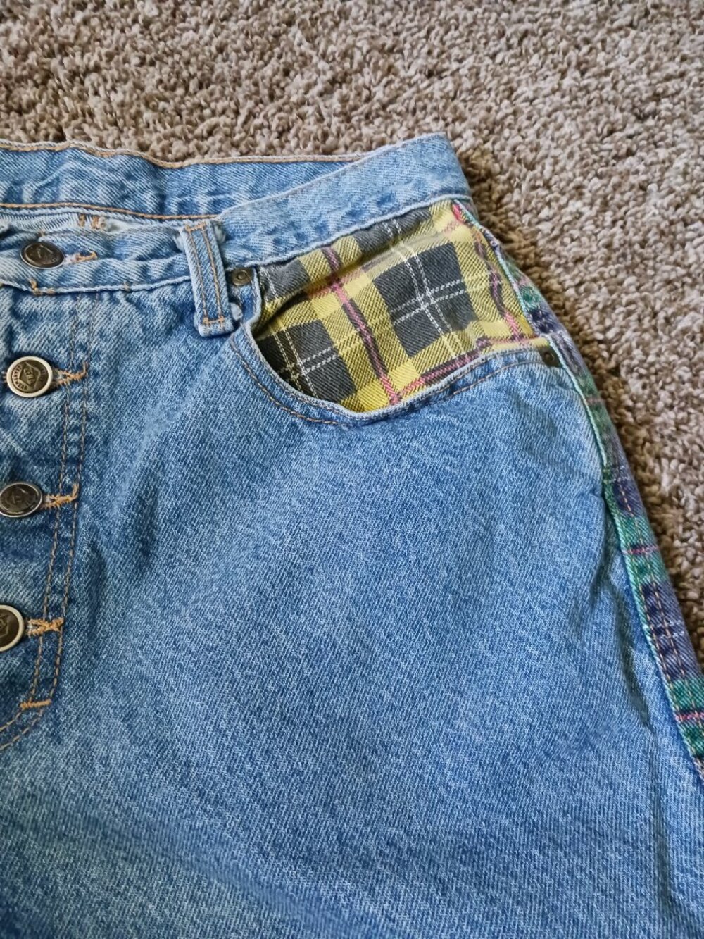 ZENA Vintage 90's Women's plaid jean shorts 11/12 - Picture 9 of 11